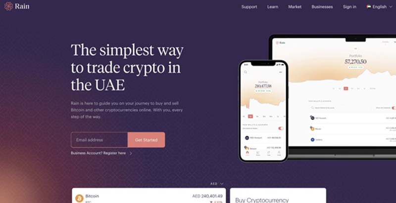 Rain Cryptocurrency Exchange in UAE